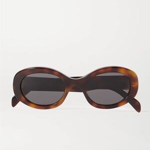 CELINE Triomph Oval Sunglasses in Tortoiseshell